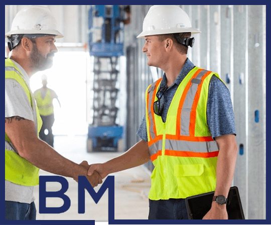 Beyer Mechanical technician shaking hands with satisfied client